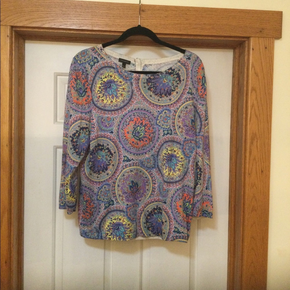 Talbots 3/4,light weight paisley top.Large. Great condition.